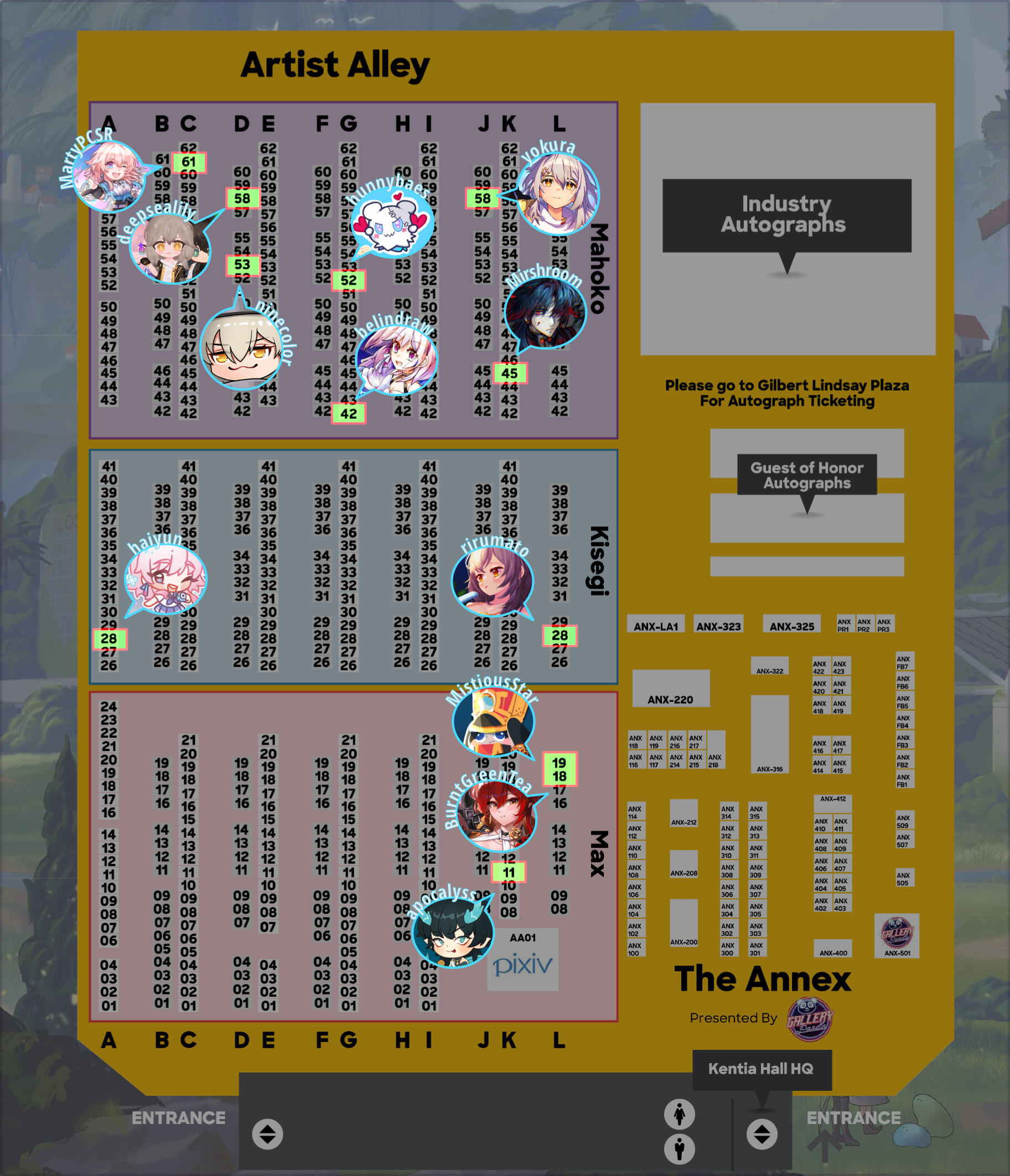 anime expo 2023 artist alley map