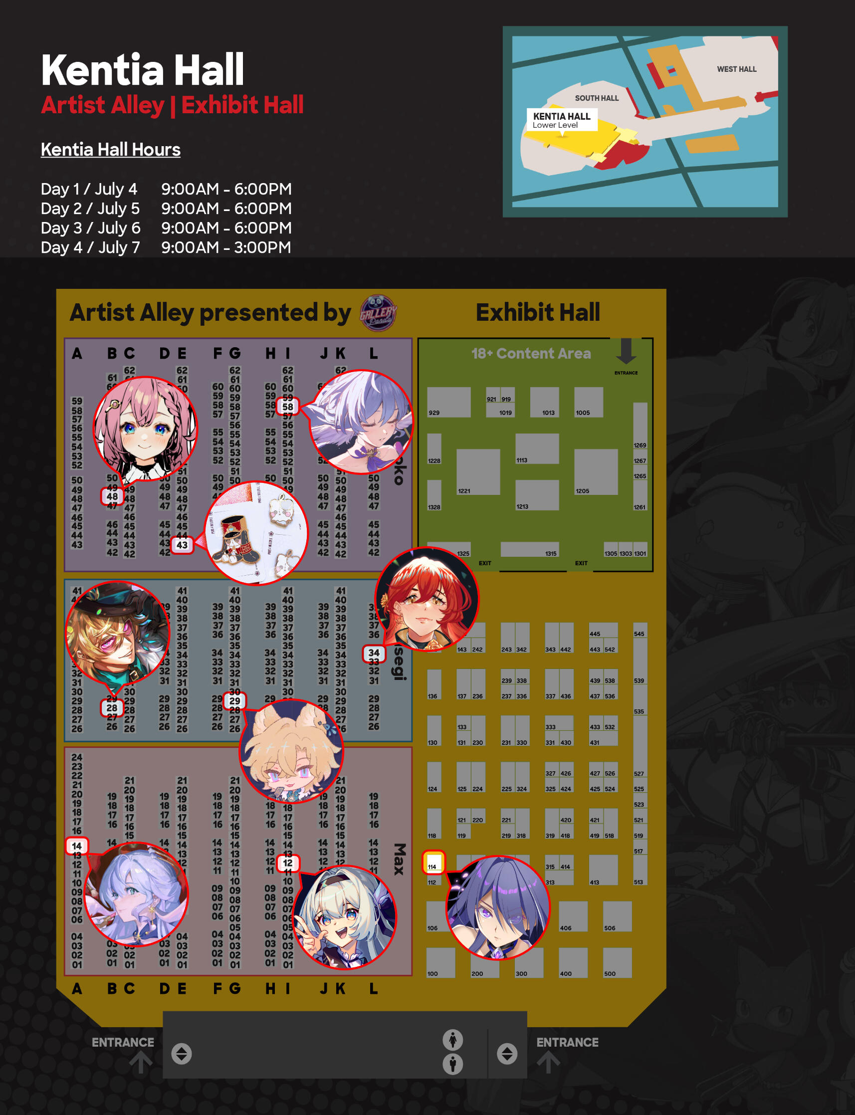 anime expo 2023 artist alley map